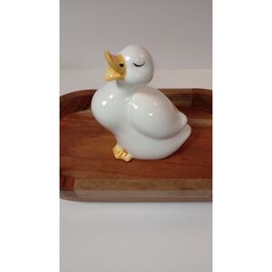 Vintage Duck Figurine With Eyes Closed Cottage Core/Country Decor  Adorable